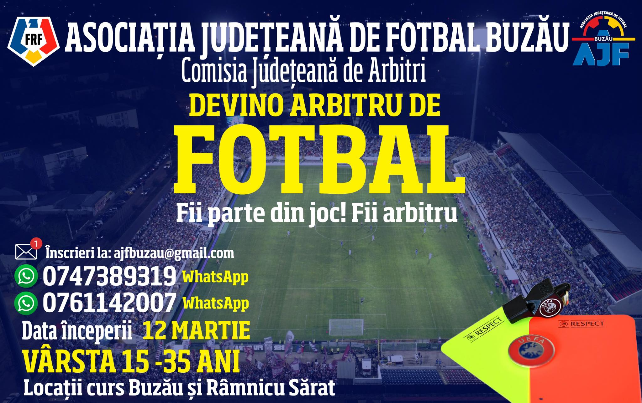 Florin Ceparu: Începe o nouă școală de arbitri organizată de Comisia Județeană de Arbitri! Chiar în Municipiul Râmnicu Sărat