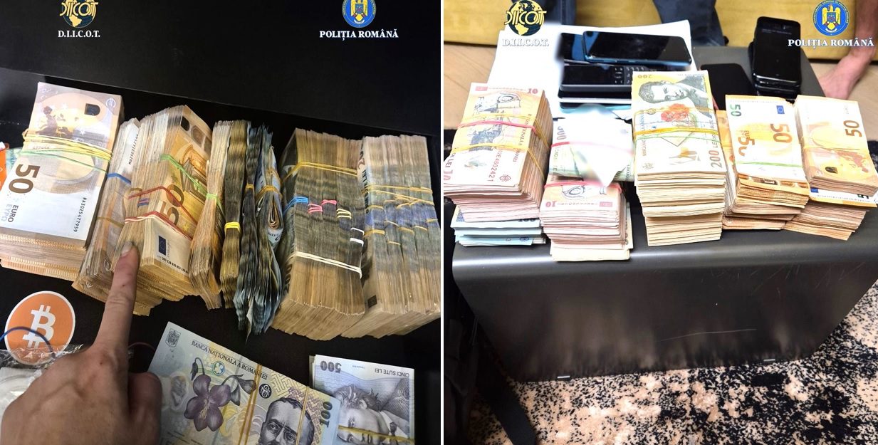 IMAGINI de la percheziții! ESCROCI din Vâlcea căutau asasini pe Internet. Teancuri de bani, găsite de mascați – Gazeta Vâlceană