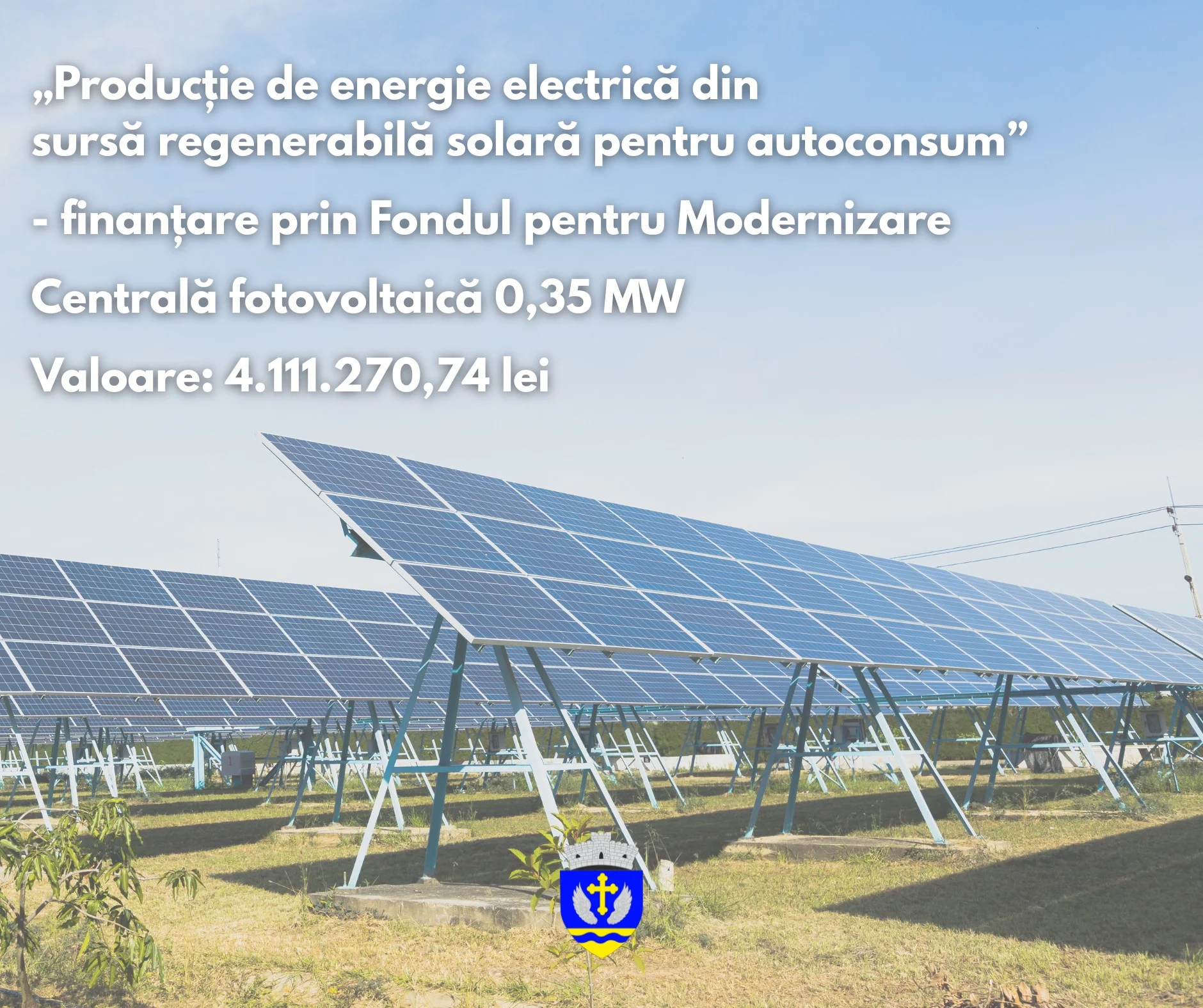 Ghiroda semnează un contract de finanțare pentru o centrală fotovoltaică destinată autoconsumului