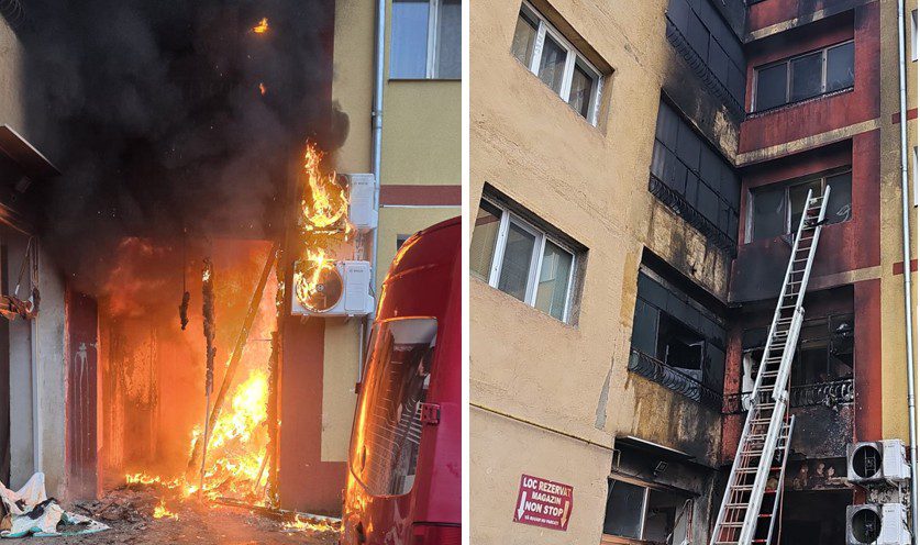 Panică în această dimineață, după ce un incendiu a izbucnit într-un bloc de locuințe! Oamenii s-au autoevacuat