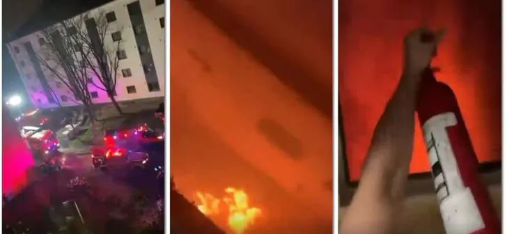 Incendiu la Universitatea de Științele Vieții din Timișoara. Foc într-un cămin studențesc. VIDEO