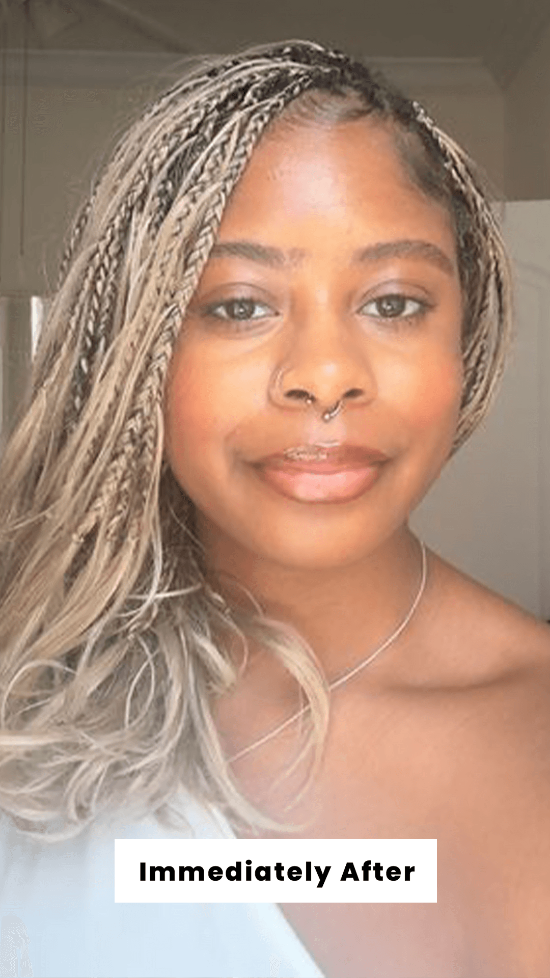 Curry immediately after applying the Danessa Myricks Blurring Balm Powder