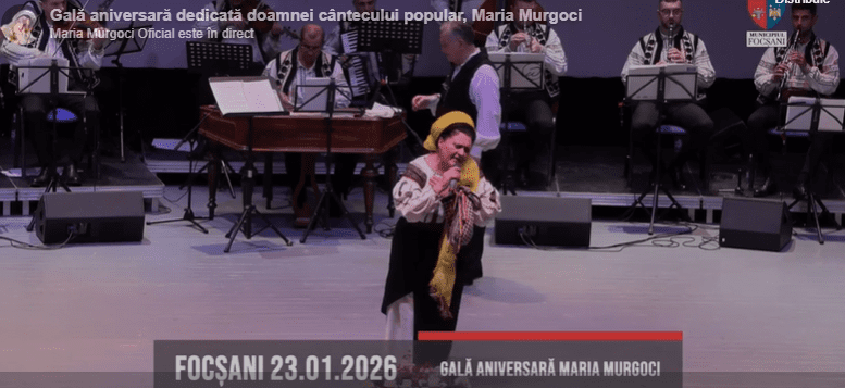 VIDEO | Vrancea își celebrează vocea de aur: Gală aniversară Maria Murgoci, transmisă LIVE pentru focșăneni
