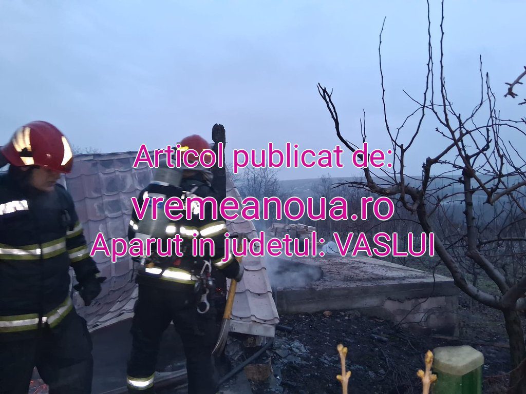 UPDATE: Pompierii din Huși, chemați să stingă un incendiu de locuință, în satul Brădicești