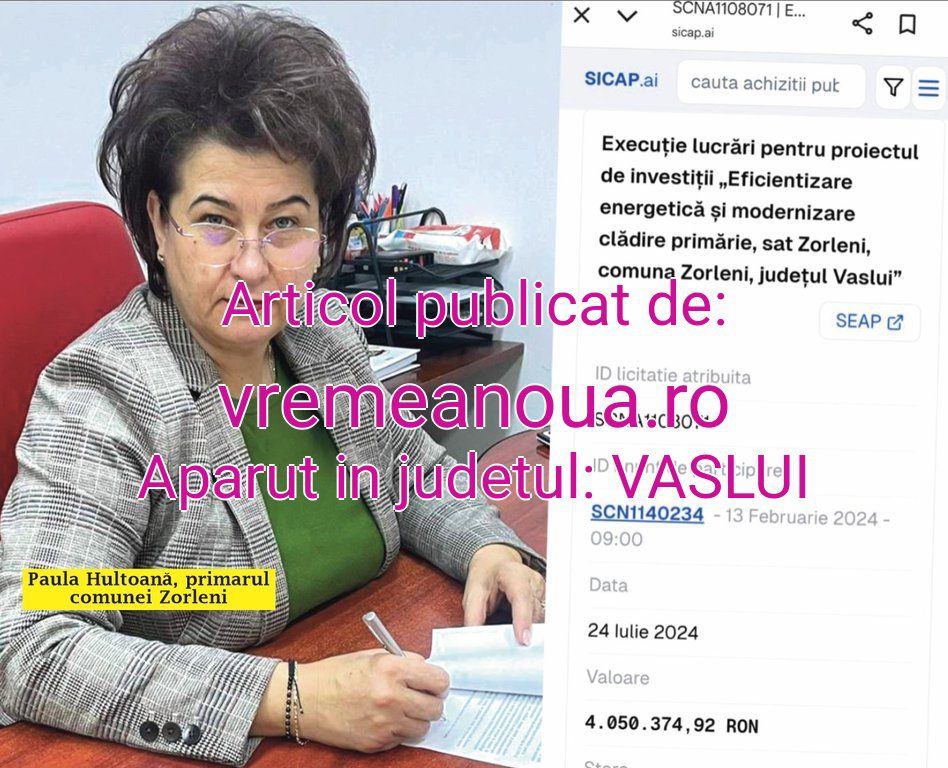 EXEMPLU DE GOSPODĂRIRE COMUNALĂ LA ZORLENI: Renovarea primăriei depășește suma de un milion de Euro!