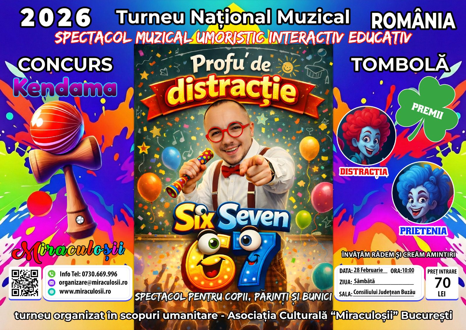 „Profu’ de Distracție” – spectacol educativ și interactiv pentru copii, la Buzău