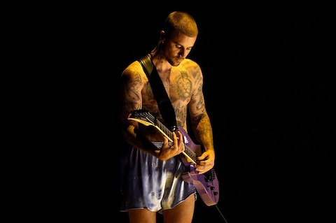 Justin Bieber performing at the 2026 Grammys