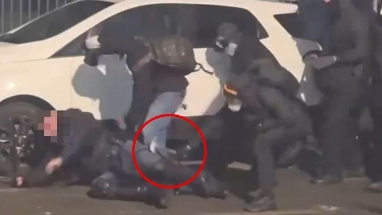 Un frame del video del pestaggio