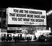 Image may contain Text Human Person Banner Advertisement Word Label and Billboard