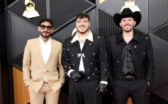 Alberto Acosta, Adelaido Solis III and Juan Javier Cantú of Grupo Frontera attend the 68th GRAMMY Awards at Crypto.com Arena on February 01, 2026 in Los Angeles, California.