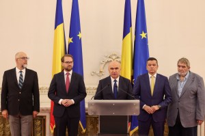 Liderii politici ai coaliției de guvernare. Inquam Photos / Octav Ganea