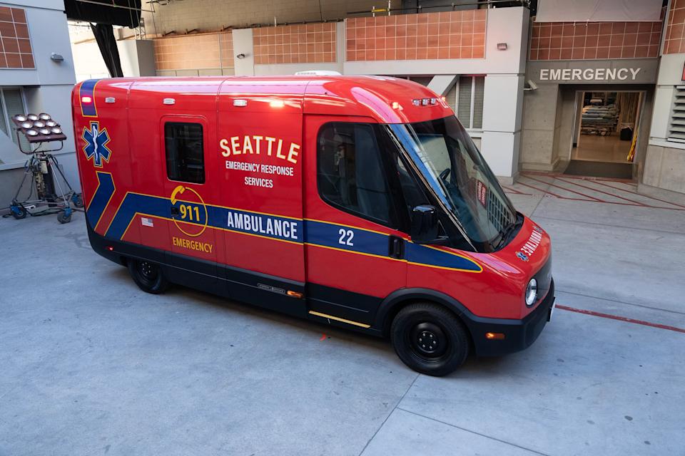 An electric ambulance used on a Hollywood set