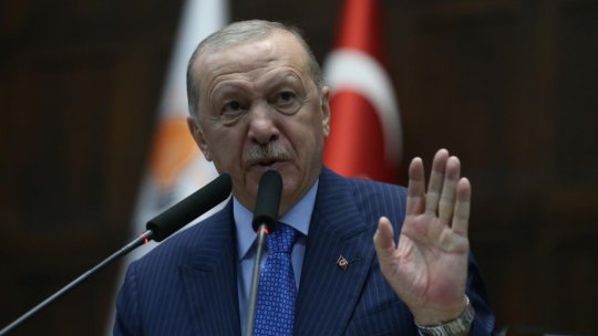 Nicușor Dan și Recep Tayyip Erdoğan la recepția corvetei contraamiral August Roman